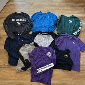 EUC - lot of 9 boys’ Abercrombie shirts - size 11/12